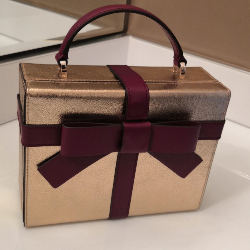 Kate Spade Rose Gold Wrapping Party Box Purse